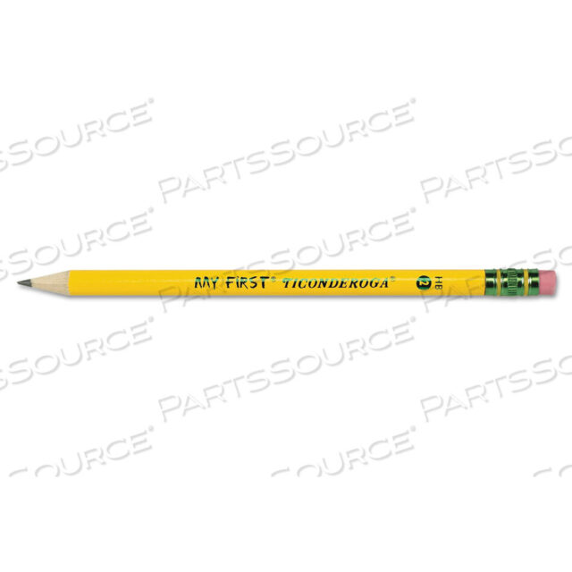 OEM#: 33312MY FIRST WOODCASE PENCIL WITH ERASER, HB (#2), BLACK LEAD, YELLOW BARREL, DOZEN by Dixon Ticonderoga