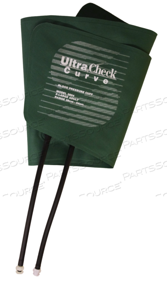 OEM#: BRUD3854MQMFULTRACHECK CURVE NYLON REUSABLE BP CUFF, EXTRA LARGE ADULT 38 - 54 CM, DOUBLE TUBE, MALE AND FEMALE MATED SUBMINIATURES, 1 EACH by Spacelabs Healthcare