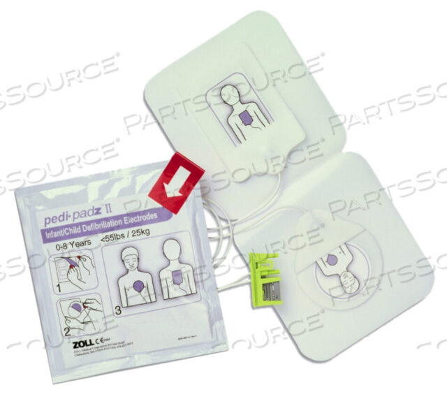 OEM#: 8900-0810-01PEDI•PADZ II PEDIATRIC MULTI-FUNCTION ELECTRODES - DESIGNED FOR USE WITH THE ZOLL AED PLUS® DEFIBRILLATOR. THE AED RECOGNIZES WHEN PEDI•PADZ II ARE CONNECTED AND AUTOMATICALLY PROCEEDS WITH A PEDIATRIC ECG AND ADJUSTS ENERGY TO PEDIATRIC LEVELS. TWENTY FOUR (24) MONTH SHELF- by ZOLL Medical Corporation