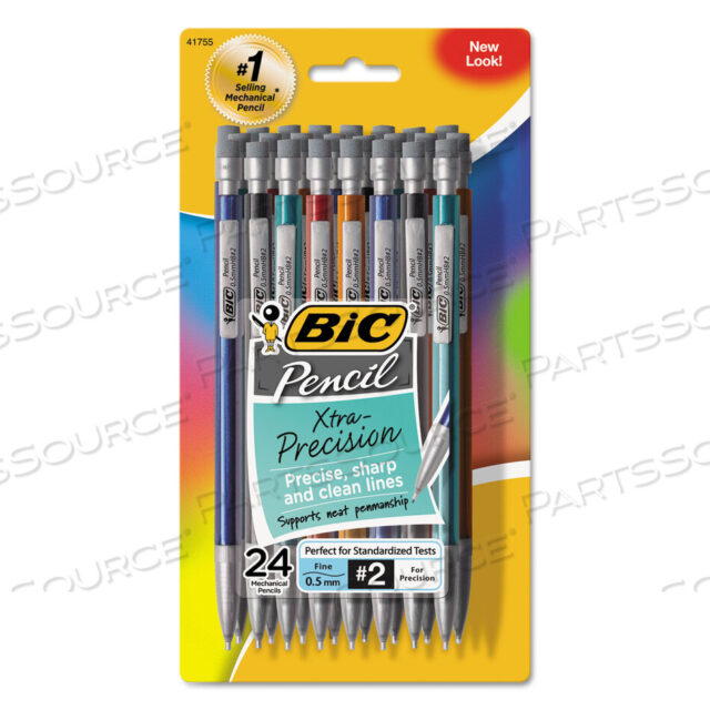OEM#: MPLMFP241XTRA-PRECISION MECHANICAL PENCIL VALUE PACK, 0.5 MM, HB (#2.5), BLACK LEAD, ASSORTED BARREL COLORS, 24/PACK by BIC