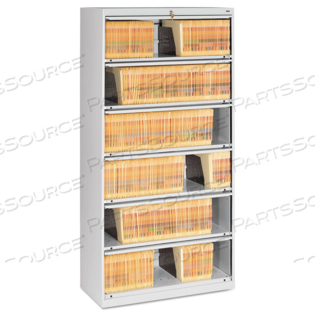 OEM#: FS361LLGYFIXED SHELF ENCLOSED-FORMAT LATERAL FILE FOR END-TAB FOLDERS, 6 LEGAL/LETTER FILE SHELVES, LIGHT GRAY, 36 X 16.5 X 75.25 by Tennsco Corp.