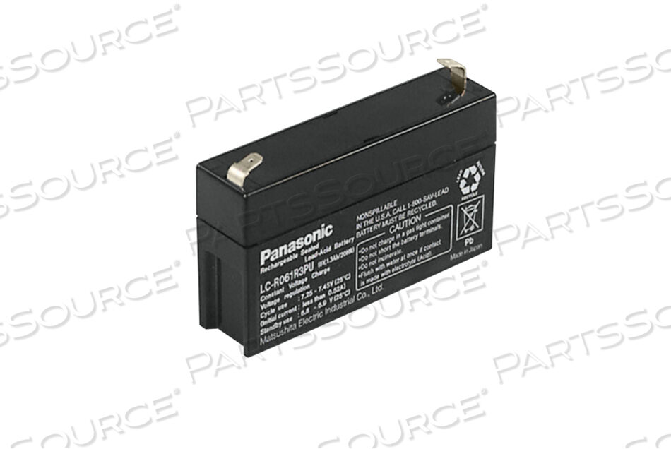 Replaces Panasonic / Matsushita Electric Industrial Co, Ltd LC-R061R3PUPOWERSONIC PS-612 LEAD ACID BATTERY