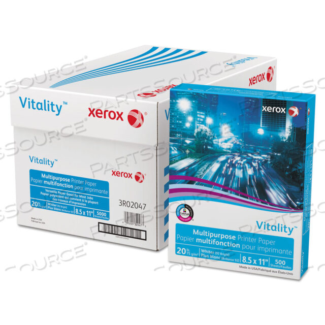 OEM#: 3R02047RMVITALITY MULTIPURPOSE PRINT PAPER, 92 BRIGHT, 20 LB BOND WEIGHT, 8.5 X 11, WHITE, 500/REAM by Xerox