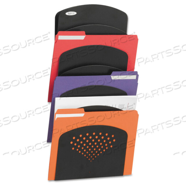 OEM#: 3185BLSEVEN POCKET LETTER/LEGAL SIZE STEEL WALL RACK - BLACK by Safco