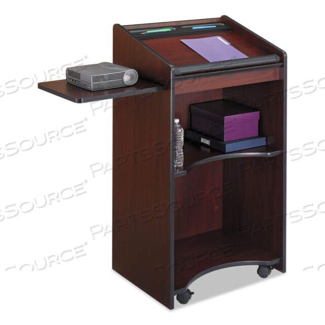 EXECUTIVE MOBILE LECTERN, 25.25 X 19.75 X 46, MAHOGANY
