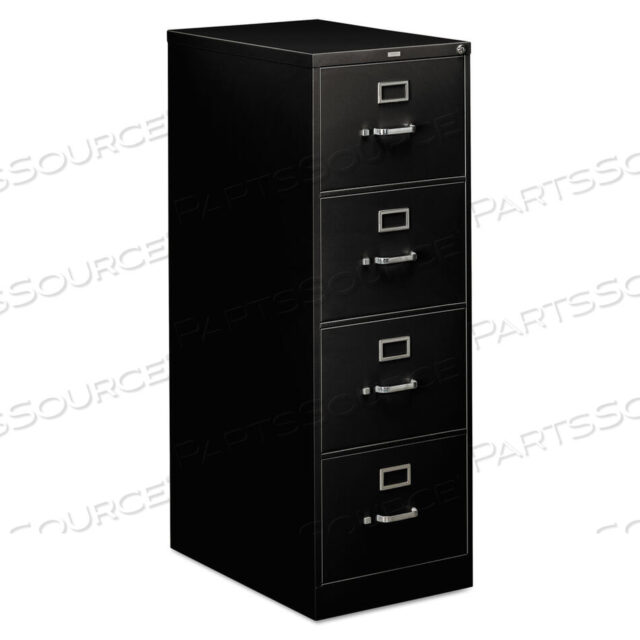 OEM#: H314C.P.P310 SERIES VERTICAL FILE, 4 LEGAL-SIZE FILE DRAWERS, BLACK, 18.25 X 26.5 X 52 by HON