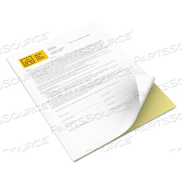 OEM#: 3R12850VITALITY MULTIPURPOSE CARBONLESS 2-PART PAPER, 8.5 X 11, CANARY/WHITE, 5,000/CARTON by Xerox