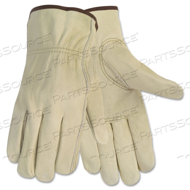 OEM#: 3215MECONOMY LEATHER DRIVER GLOVES, MEDIUM, BEIGE by MCR Safety