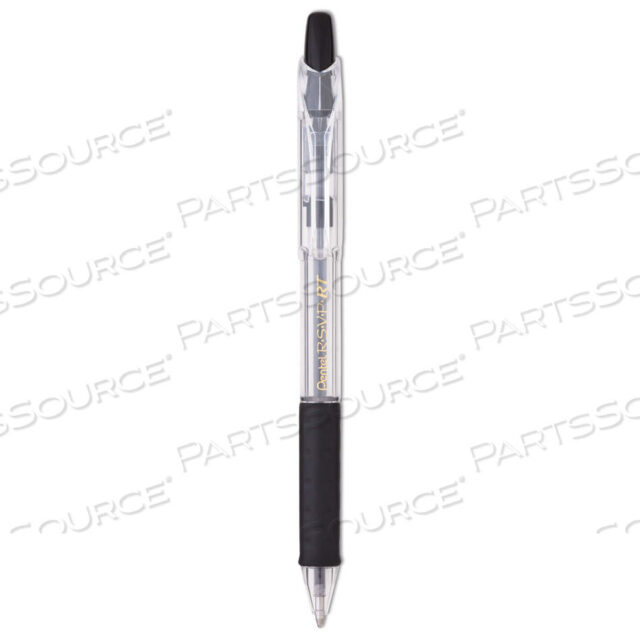 OEM#: BK93AR.S.V.P. RT BALLPOINT PEN, RETRACTABLE, MEDIUM 1 MM, BLACK INK, CLEAR BARREL, DOZEN by Pentel of America