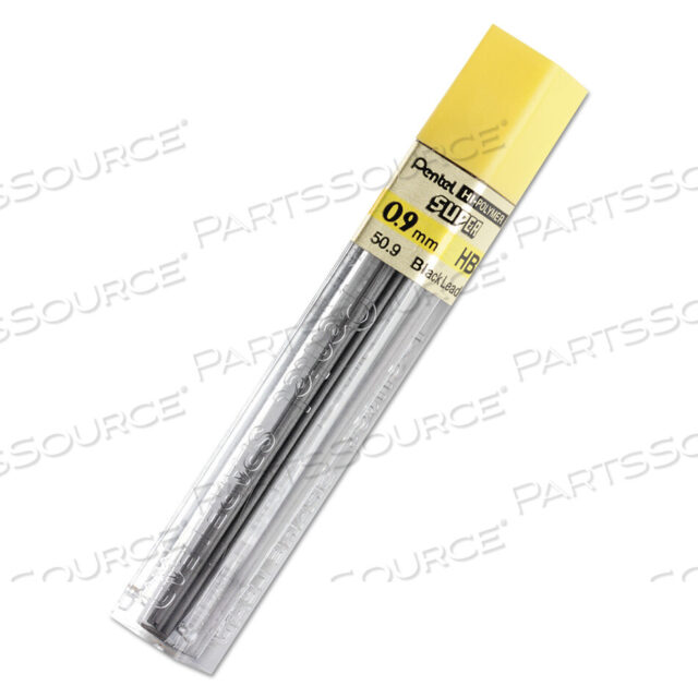 OEM#: 509HBSUPER HI-POLYMER LEAD REFILLS, 0.9 MM, HB, BLACK, 15/TUBE by Pentel of America