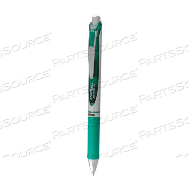 OEM#: BL77DENERGEL RTX GEL PEN, RETRACTABLE, MEDIUM 0.7 MM, GREEN INK, GREEN/GRAY BARREL by Pentel of America