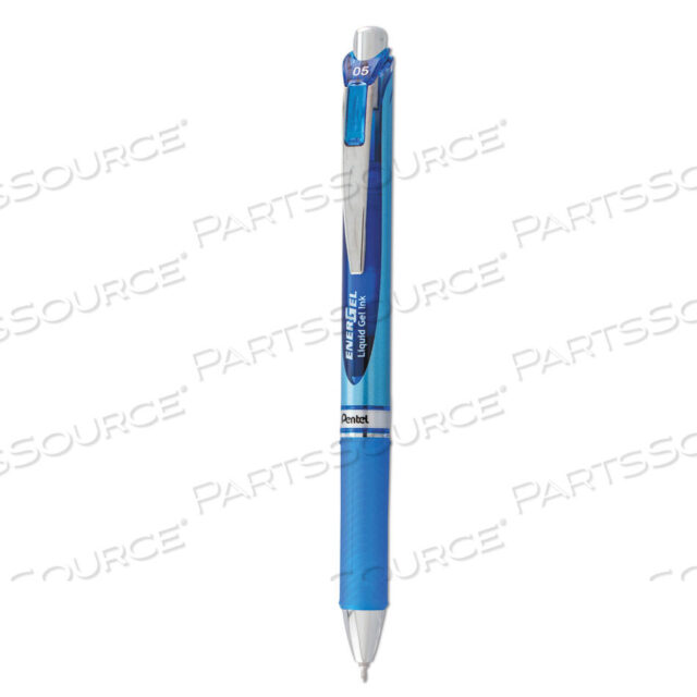 OEM#: BLN75CENERGEL RTX GEL PEN, RETRACTABLE, FINE 0.5 MM NEEDLE TIP, BLUE INK, SILVER/BLUE BARREL by Pentel of America
