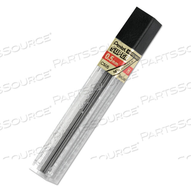 OEM#: C505HSUPER HI-POLYMER LEAD REFILLS, 0.5 MM, H, BLACK, 12/TUBE by Pentel of America