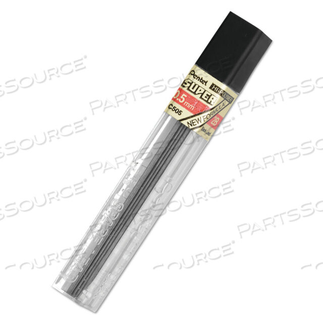 OEM#: C5052BSUPER HI-POLYMER LEAD REFILLS, 0.5 MM, 2B, BLACK, 12/TUBE by Pentel of America