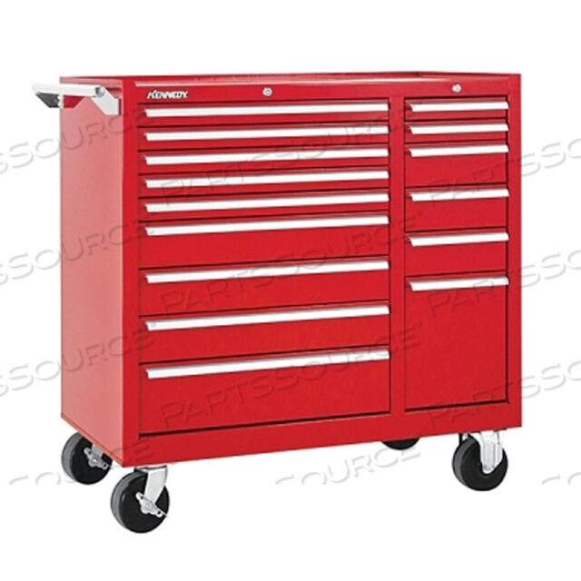 OEM#: 315XRK1800 SERIES 39-3/8W X 18D X 39H 15 DRAWER RED ROLLER CABINET by Kennedy Manufacturing