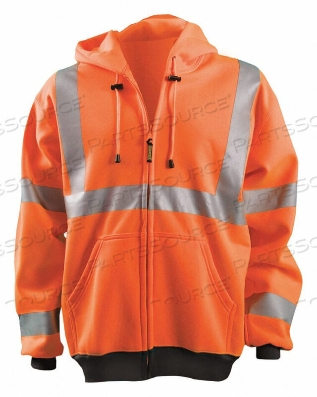 OEM#: LUX-HZSWT-O5XFULL ZIP HOODIE SWEATSHIRT HI-VIS ORANGE 5XL by Occunomix