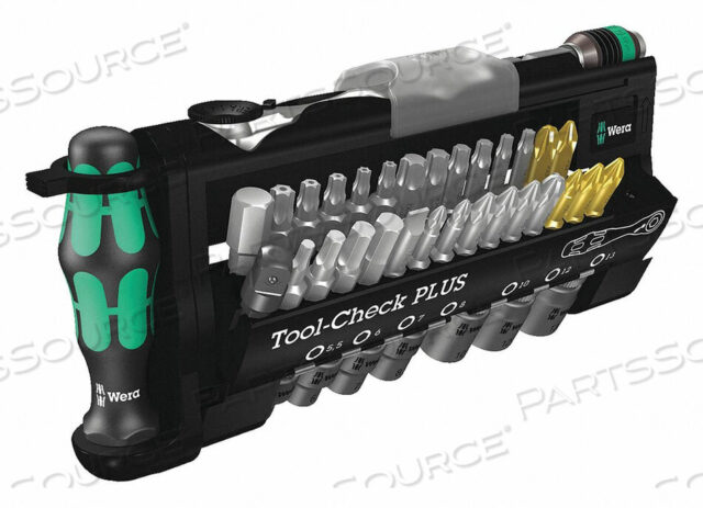 OEM#: 05056490001TOOL CHECK PLUS BITS W RATCHET & SOCKET by Wera