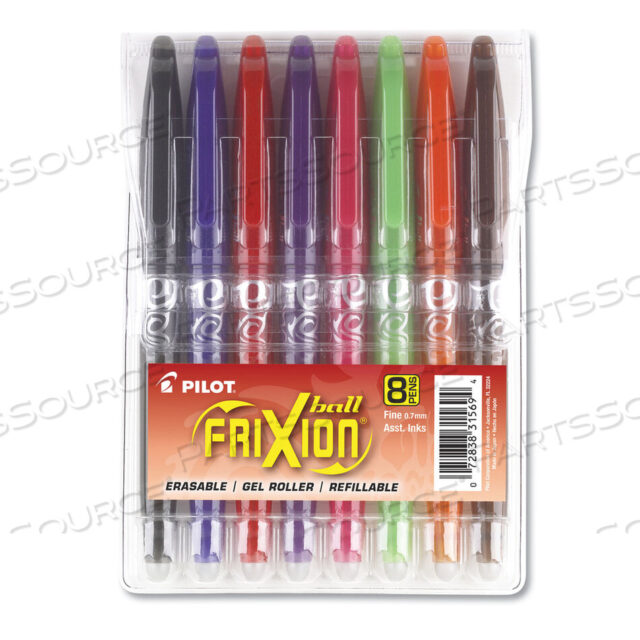 OEM#: 31569FRIXION BALL ERASABLE GEL PEN, STICK, FINE 0.7 MM, ASSORTED INK AND BARREL COLORS, 8/PACK by Pilot