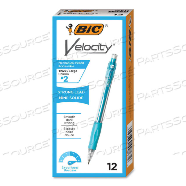 OEM#: MV11BKVELOCITY ORIGINAL MECHANICAL PENCIL, 0.9 MM, HB (#2.5), BLACK LEAD, TURQUOISE BARREL, DOZEN by BIC