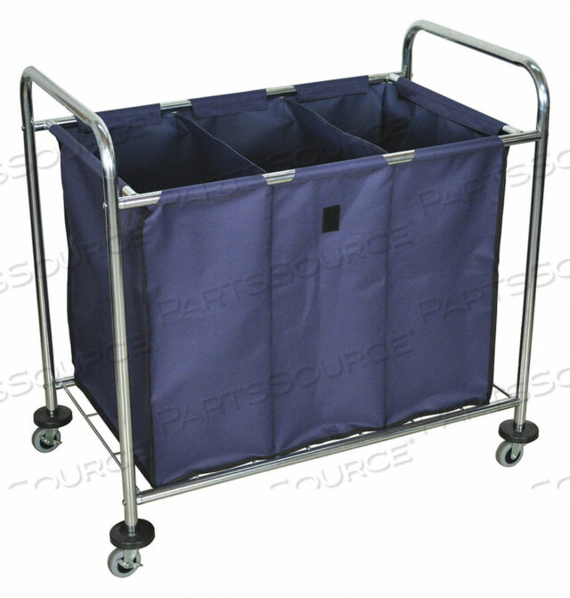 LAUNDRY CART NAVY CANVAS BAG W/DIVIDERS