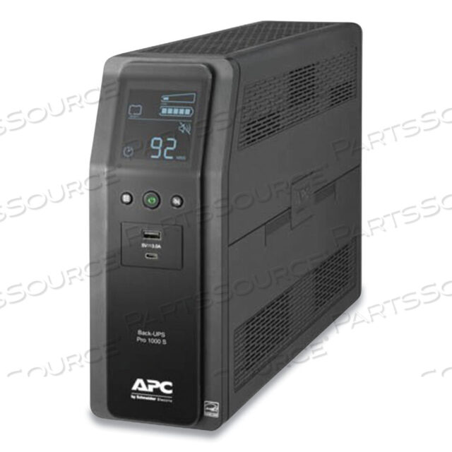OEM#: BR1000MSBACK-UPS PRO 1000S, 1000VA, 120V, SINEWAVE, AVR, LCD, 2 USB CHARGING PORTS, 10 N by APC / American Power Conversion