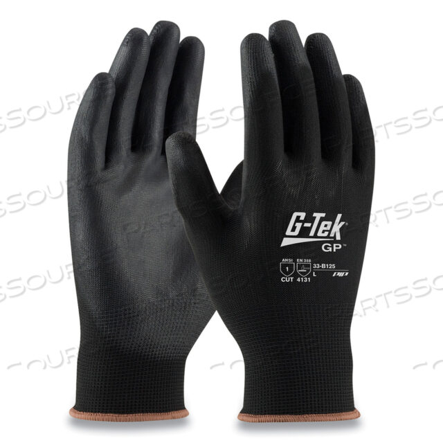 OEM#: 33-B125/M33-B125/M PIP G-TEK GLOVES,COATED PALM & FINGERS ON BLACK,M by Protective Industrial Products