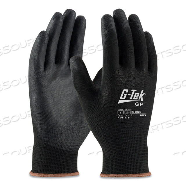 OEM#: 33-B125/XLG-TEK GP GENERAL DUTY NYLON GLOVE, POLYURETHANE COATED, BLACK, XL by Protective Industrial Products