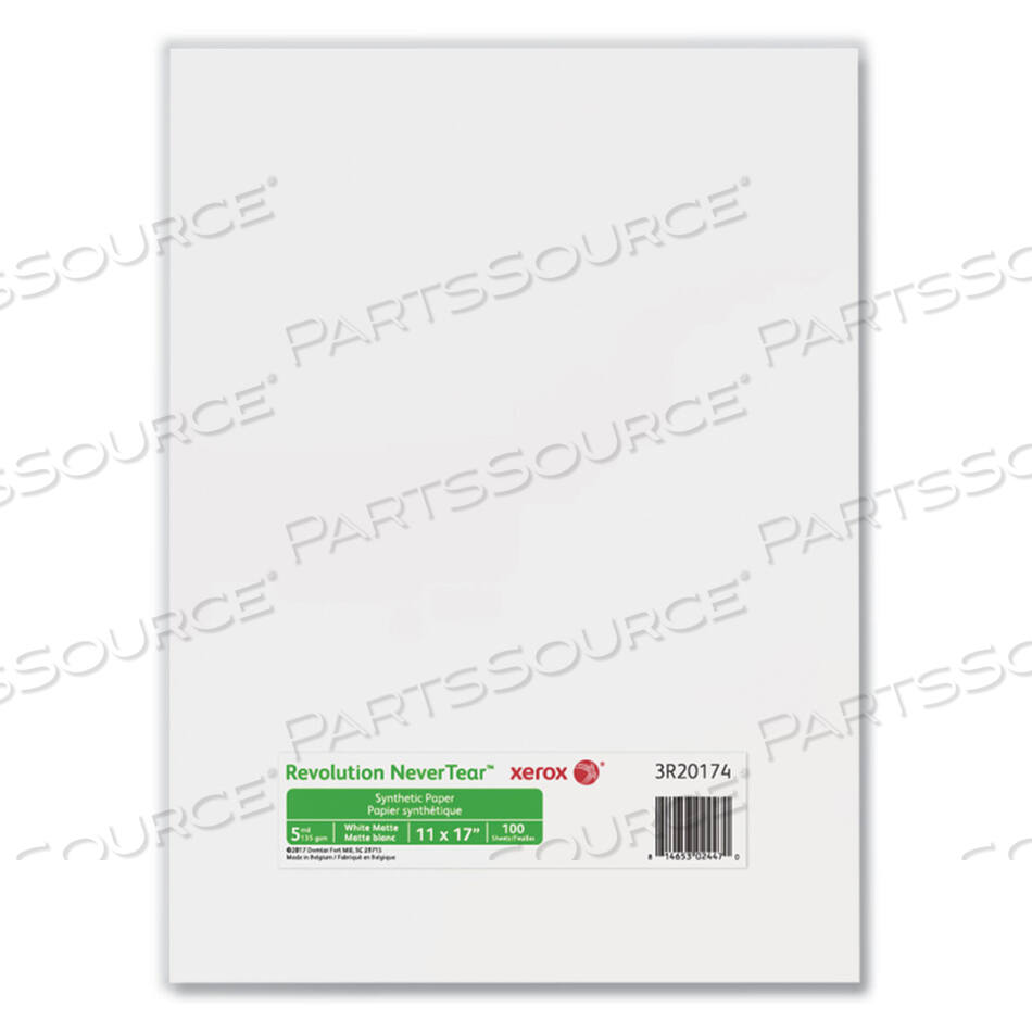 OEM#: 3R20174REVOLUTION NEVERTEAR, 5 MIL, 11 X 17, SMOOTH WHITE, 100/PACK by Xerox