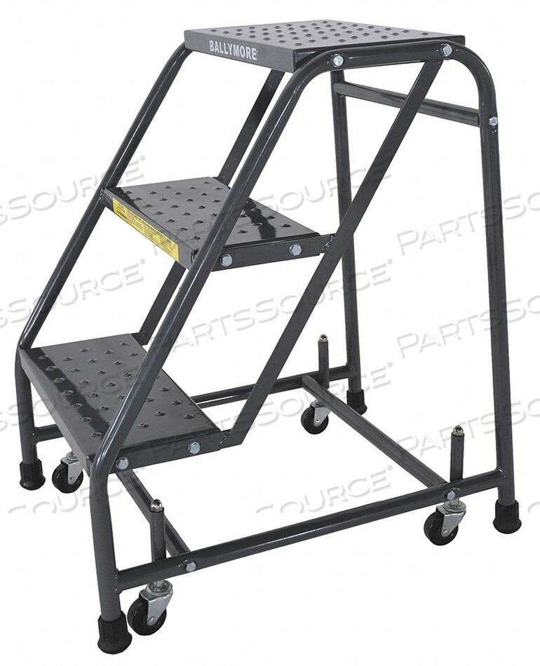 OEM#: 318PPERFORATED 16W 3 STEP STEEL ROLLING LADDER 10D TOP STEP by Ballymore