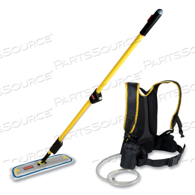 OEM#: FGQ97900YL00FLOW FINISHING SYSTEM, 18 WIDE NYLON HEAD, 56 YELLOW PLASTIC HANDLE by Rubbermaid Medical Division