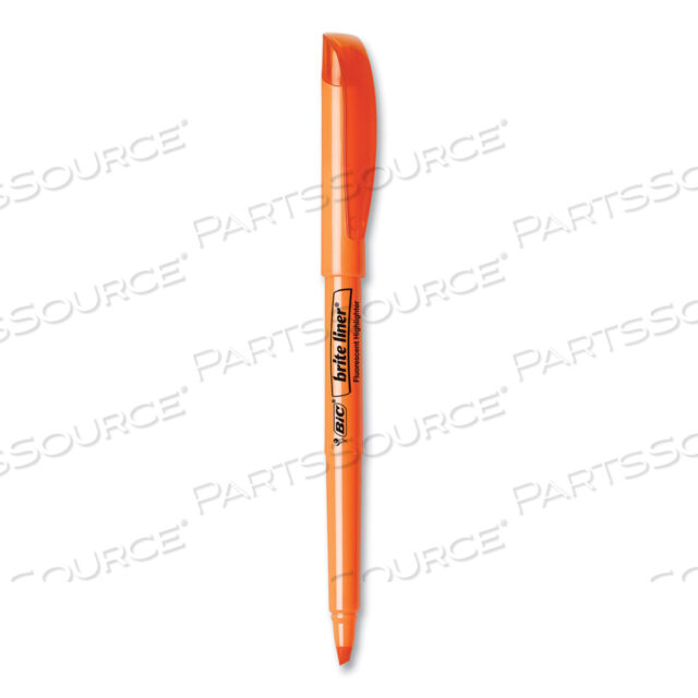 OEM#: BL11OEBRITE LINER HIGHLIGHTER, FLUORESCENT ORANGE INK, CHISEL TIP, ORANGE/BLACK BARREL, DOZEN by BIC