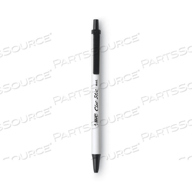 OEM#: CSM11BKCLIC STIC BALLPOINT PEN, RETRACTABLE, MEDIUM 1 MM, BLACK INK, WHITE BARREL, DOZEN by BIC