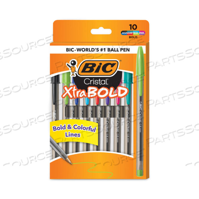 OEM#: MSBAPP241ASTCRISTAL XTRA BOLD BALLPOINT PEN, STICK, BOLD 1.6 MM, ASSORTED INK AND BARREL COLORS, 24/PACK by BIC