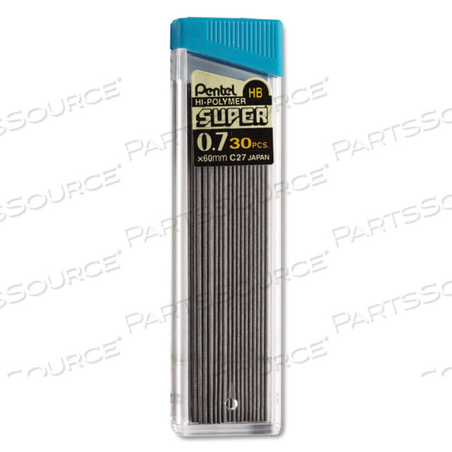 OEM#: C27HBSUPER HI-POLYMER LEAD REFILLS, 0.7 MM, HB, BLACK, 30/TUBE by Pentel of America