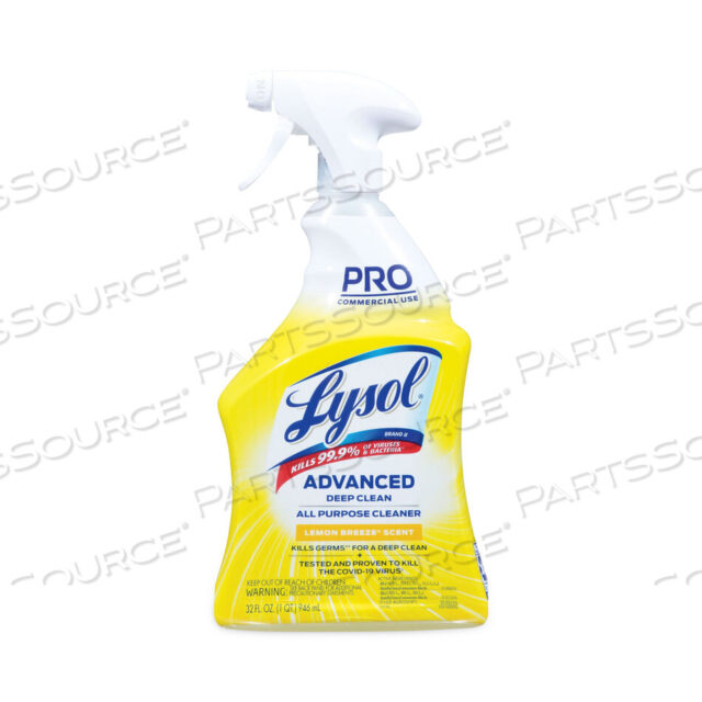 OEM#: 19200-00351ADVANCED DEEP CLEAN ALL PURPOSE CLEANER, LEMON BREEZE, 32 OZ TRIGGER SPRAY BOTTLE, 12/CARTON by Lysol