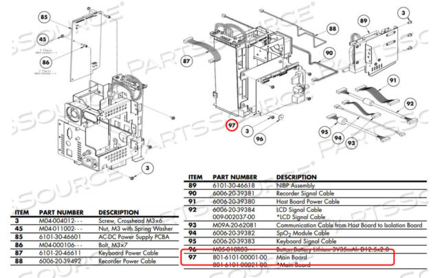 OEM#: 801-6101-00001-00CPU BOARD SERVICE KIT by Mindray North America