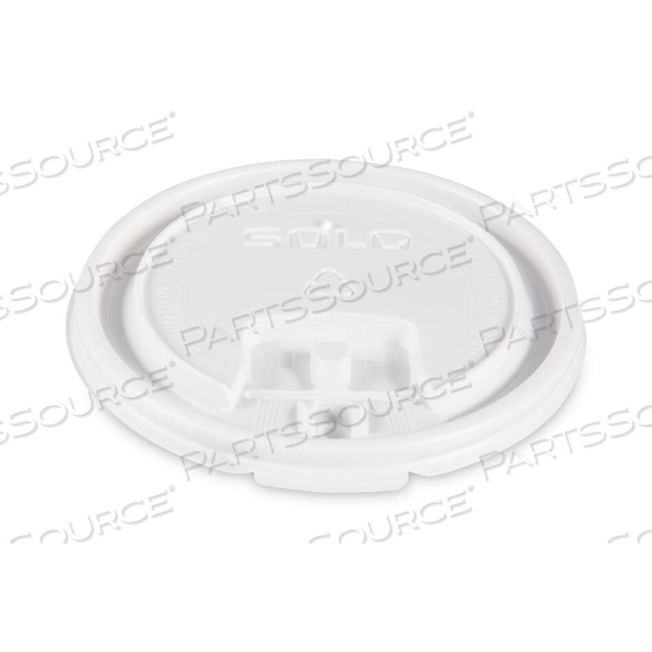 OEM#: LB3101-00007LIFT BACK AND LOCK TAB LIDS FOR PAPER CUPS, FITS 10 OZ CUPS, WHITE, 100/SLEEVE, 10 SLEEVES/CARTON by Solo