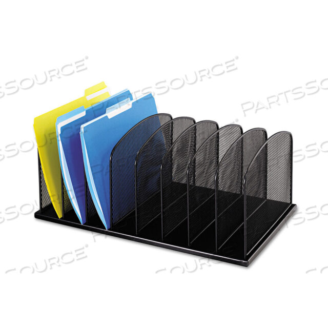 OEM#: 3253BLONYX MESH DESK ORGANIZER WITH UPRIGHT SECTIONS, 8 SECTIONS, LETTER TO LEGAL SIZE FILES, 19.5 X 11.5 X 8.25, BLACK by Safco