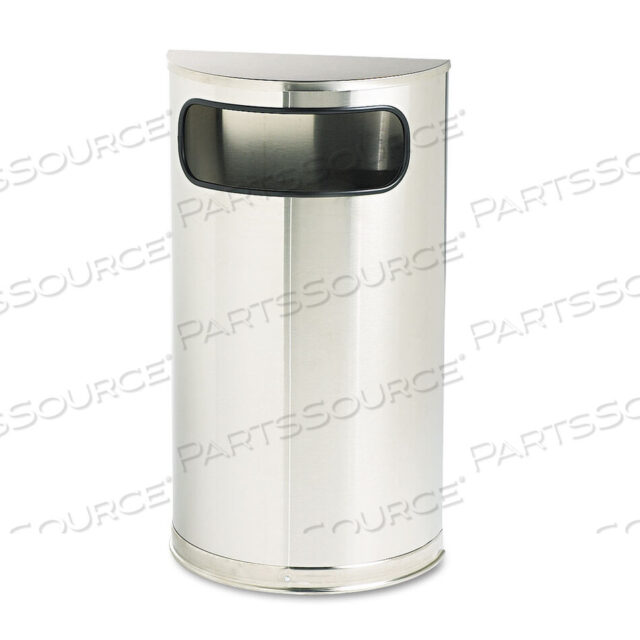OEM#: FGSO8SSSPLEUROPEAN AND METALLIC SERIES HALF-ROUND WASTE RECEPTACLE, 9 GAL, STEEL, SATIN STAINLESS by Rubbermaid Medical Division
