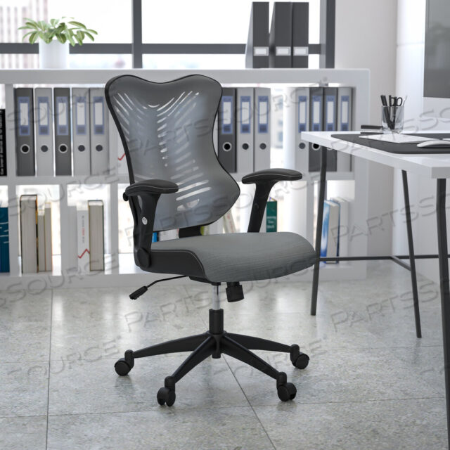 OEM#: BL-ZP-806-GY-GGKALE HIGH BACK DESIGNER GRAY MESH EXECUTIVE SWIVEL ERGONOMIC OFFICE CHAIR WITH ADJUSTABLE ARMS by Flash Furniture