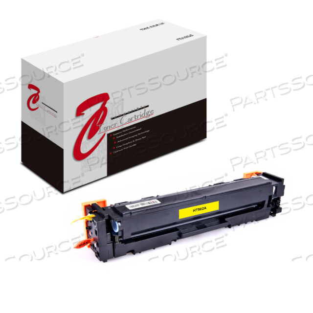 Replaces HP (Hewlett-Packard) CF502ATONER CARTRIDGE, REPLACEMENT FOR HP 202A COLOR LASERJET PRO M254, MFP M281 YELLOW (1,300 YIELD)