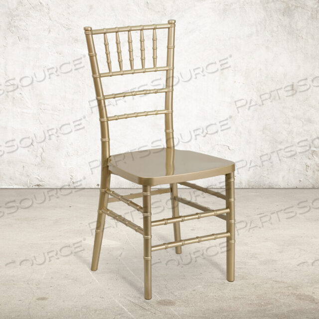 OEM#: LE-GOLD-GGHERCULES PREMIUM SERIES GOLD RESIN STACKING CHIAVARI CHAIR by Flash Furniture