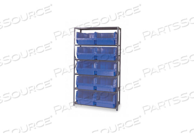 OEM#: MSU-543BLE1531 BIN SHELVING 75 OVERALL H 10 BINS BLUE by Quantum Storage Systems