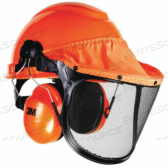 HRD HAT PINLOCK SUSP MESH VISOR EAR MUFF