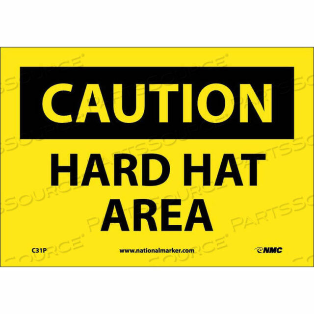 OEM#: C31P****SAFETY SIGNS - CAUTION HARD HAT AREA - VINYL 7H X 10W by National Marker Company