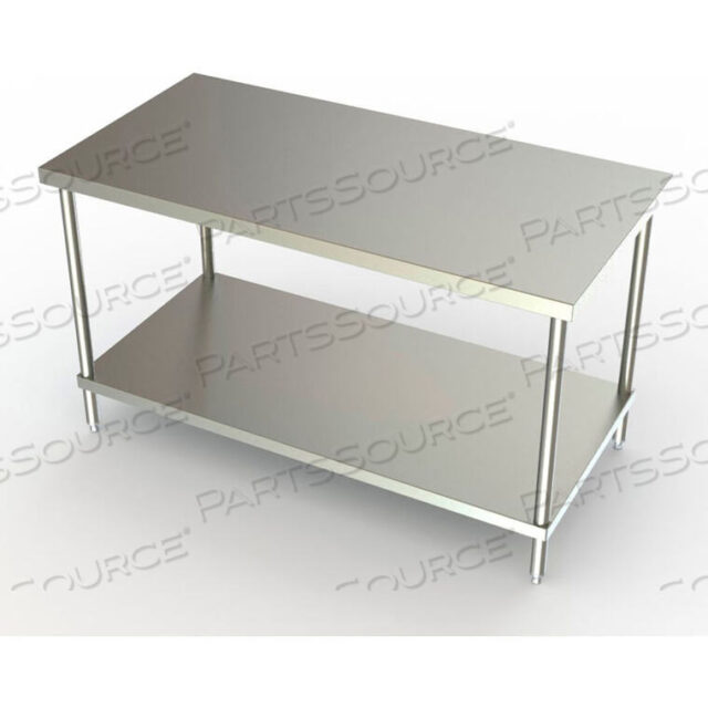 OEM#: 3TS-3060-ADJWORKBENCH W/ADJUSTABLE UNDERSHELF, 16 GA. 304 SERIES STAINLESS, 60WX30D by Aero Manufacturing Co.