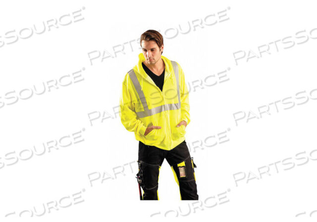 OEM#: LUX-SWTLHZ-Y3XZIP DOWN LIGHTWEIGHT HOODIE, CLASS 2, HI-VIS YELLOW, ANSI, CLASS 2, 3XL by Occunomix