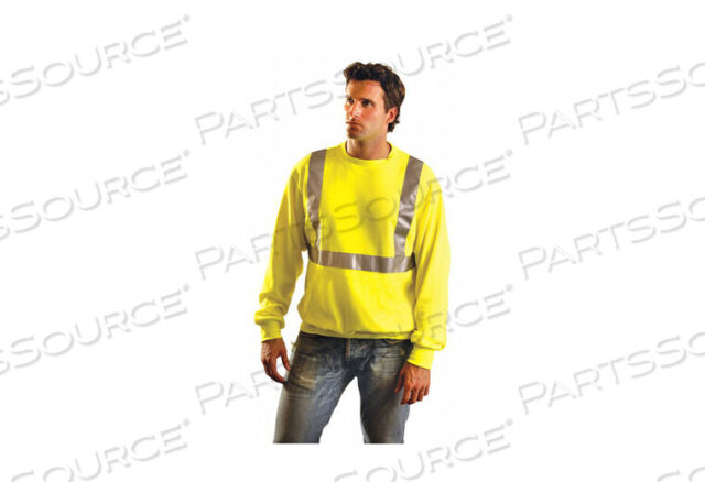 OEM#: LUX-SWTL-Y3XCLASSIC LIGHTWEIGHT CREW SWEATER, CLASS 2, HI-VIS YELLOW, ANSI, CLASS 2, 3XL by Occunomix