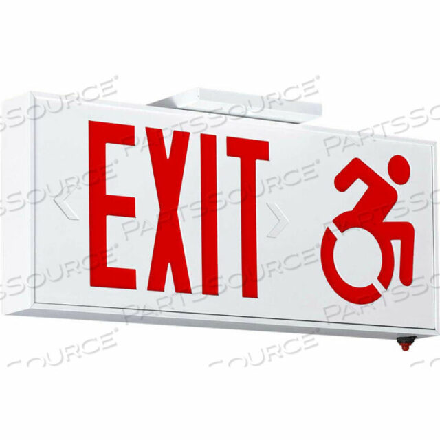 OEM#: CSAUDRCOMPASS LED EXIT SIGN AC-ONLY WITH ACCESSIBILITY SYMBOL, RED, CONNECTICUT APPROVED by Hubbell Power Systems