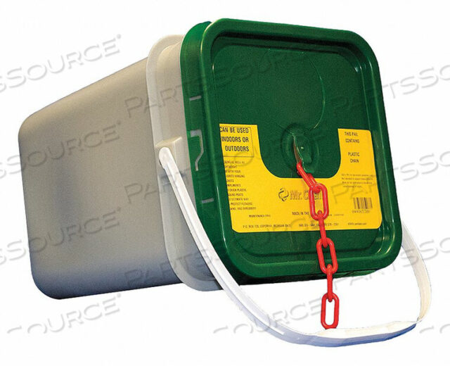 OEM#: 30005-PPLASTIC CHAIN - 1-1/2 LINKS - IN A PAIL - RED - 300 FEET - TRADE SIZE 6 by Mr. Chain